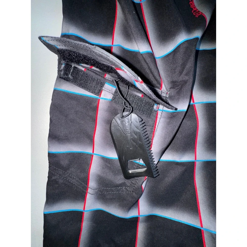 Rip Curl Stoker 22 Boardshort Mens 36/XL Black Plaid Surf Swim Trunks Beach EUC